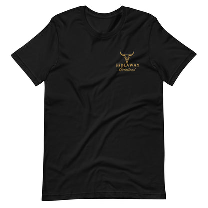 Product mockup Hideaway Homestead embroidered logo on T-shirt”
“Off-grid ranch apparel – Hideaway Homestead T-shirt”
“Embroidered cotton T-shirt for homestead lifestyle”