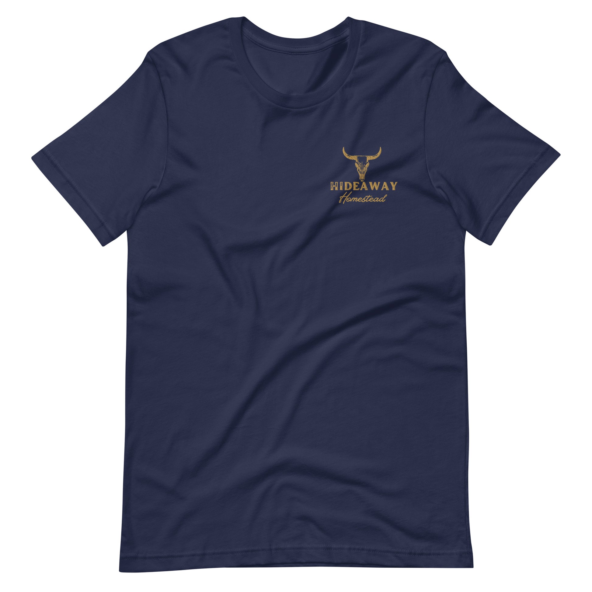 Product mockup Hideaway Homestead embroidered logo on T-shirt”
“Off-grid ranch apparel – Hideaway Homestead T-shirt”
“Embroidered cotton T-shirt for homestead lifestyle”