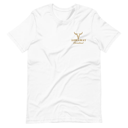 Product mockup Hideaway Homestead embroidered logo on T-shirt”
“Off-grid ranch apparel – Hideaway Homestead T-shirt”
“Embroidered cotton T-shirt for homestead lifestyle”